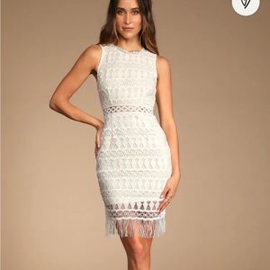 NWT LULU KENNA WHITE CROCHET DRESS